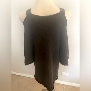Black cold shoulder sweater